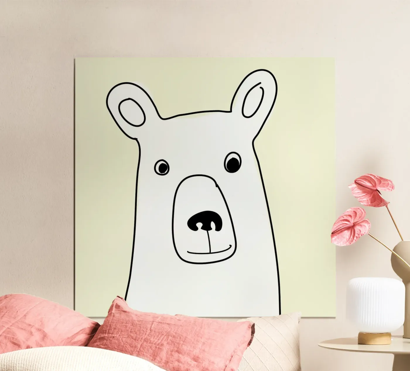 Bear in a Yellow Square poster da Christina Heitmann