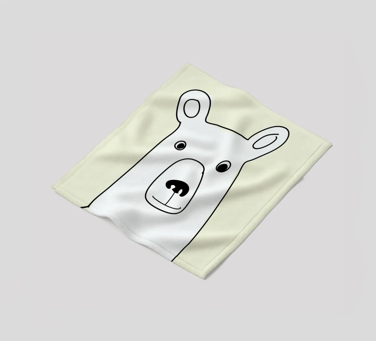 Bear in a Yellow Square coperta in pile da Christina Heitmann