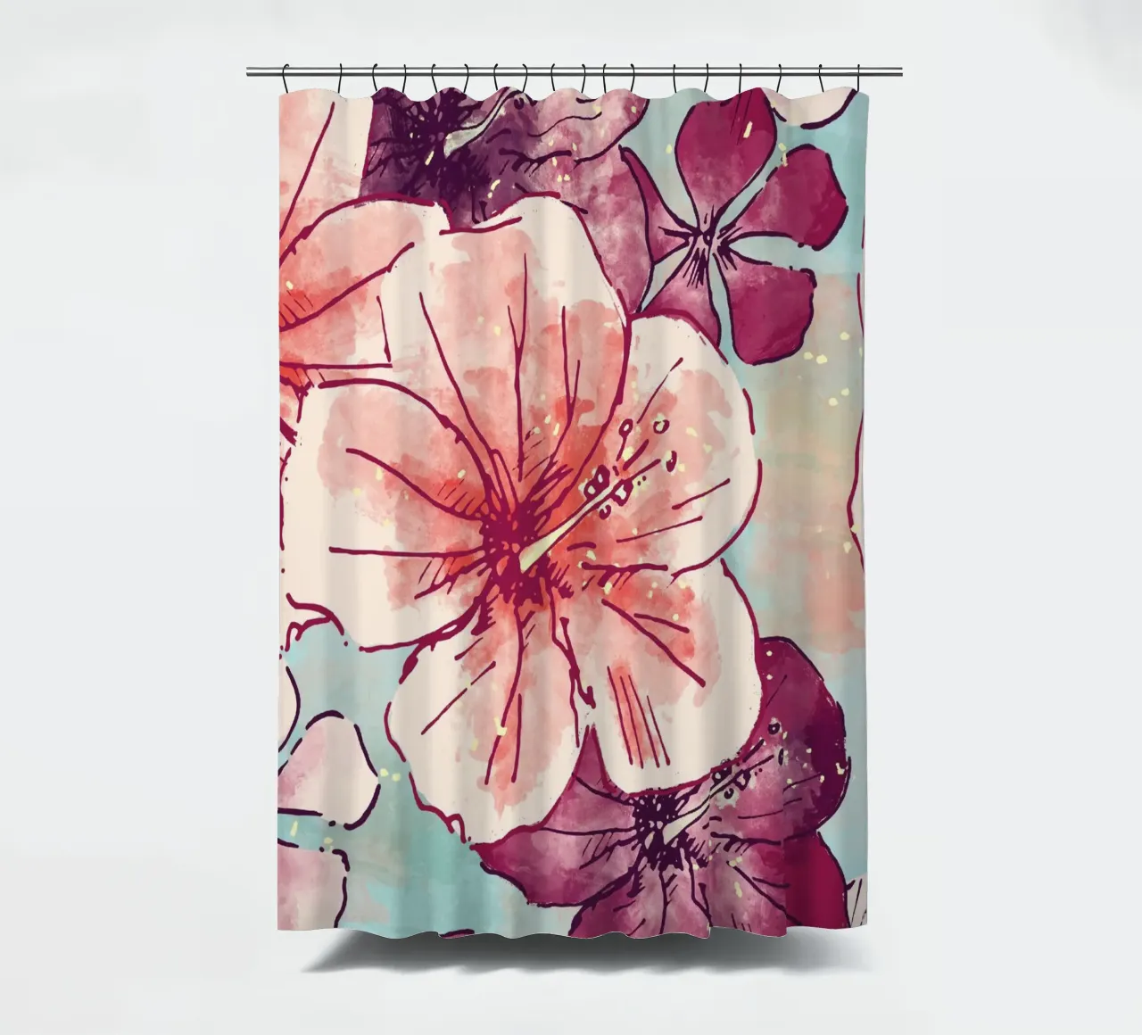 Hibiscus flower for a tropical vibes shower curtain by janine.aigner.work