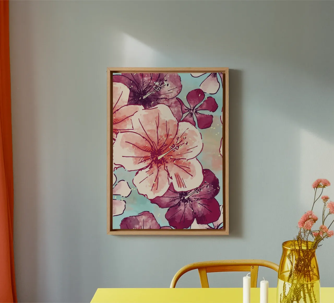 Hibiscus flower for a tropical vibes tela con Cornice a cassetta da janine.aigner.work