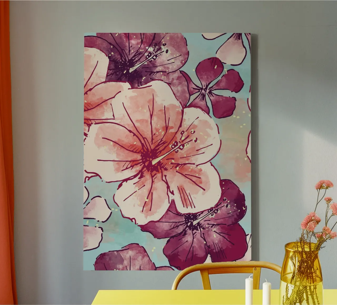Hibiscus flower for a tropical vibes tela con Cornice a cassetta da janine.aigner.work
