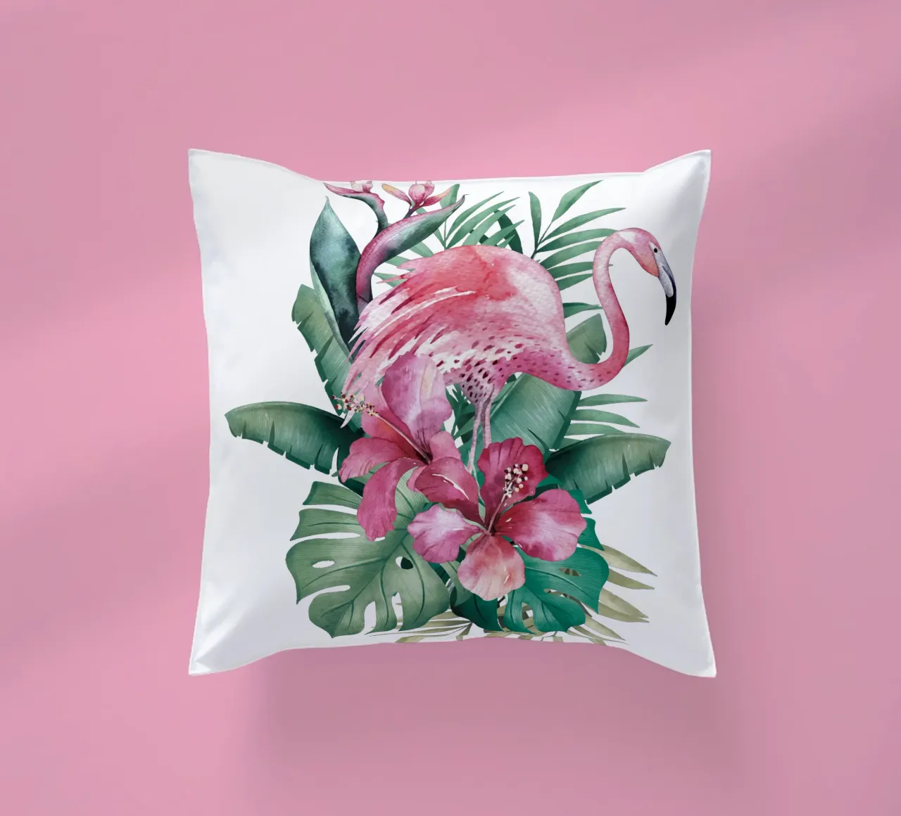 Vibrazioni estive con fenicotteri tropicali cuscino da Andrea Haase Vintage World