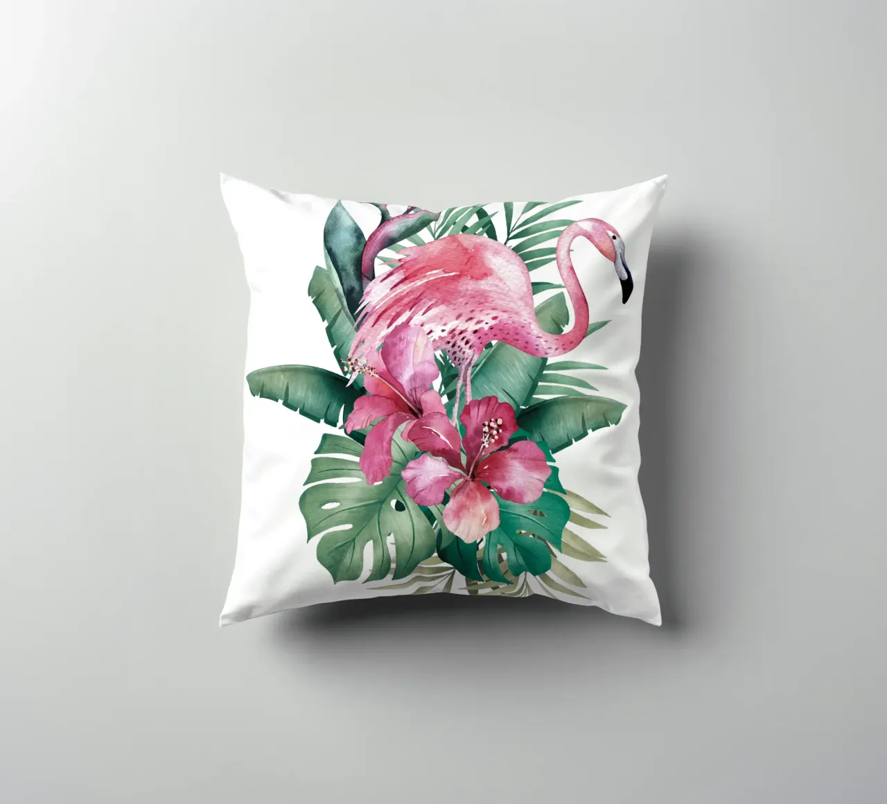 Vibrazioni estive con fenicotteri tropicali cuscino da Andrea Haase Vintage World