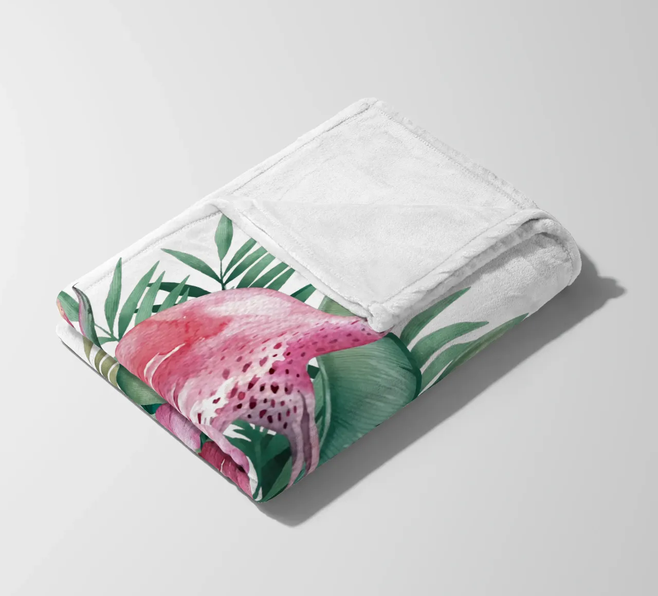 Tropical Flamingo Summer Vibes fleece blanket by Andrea Haase Vintage World