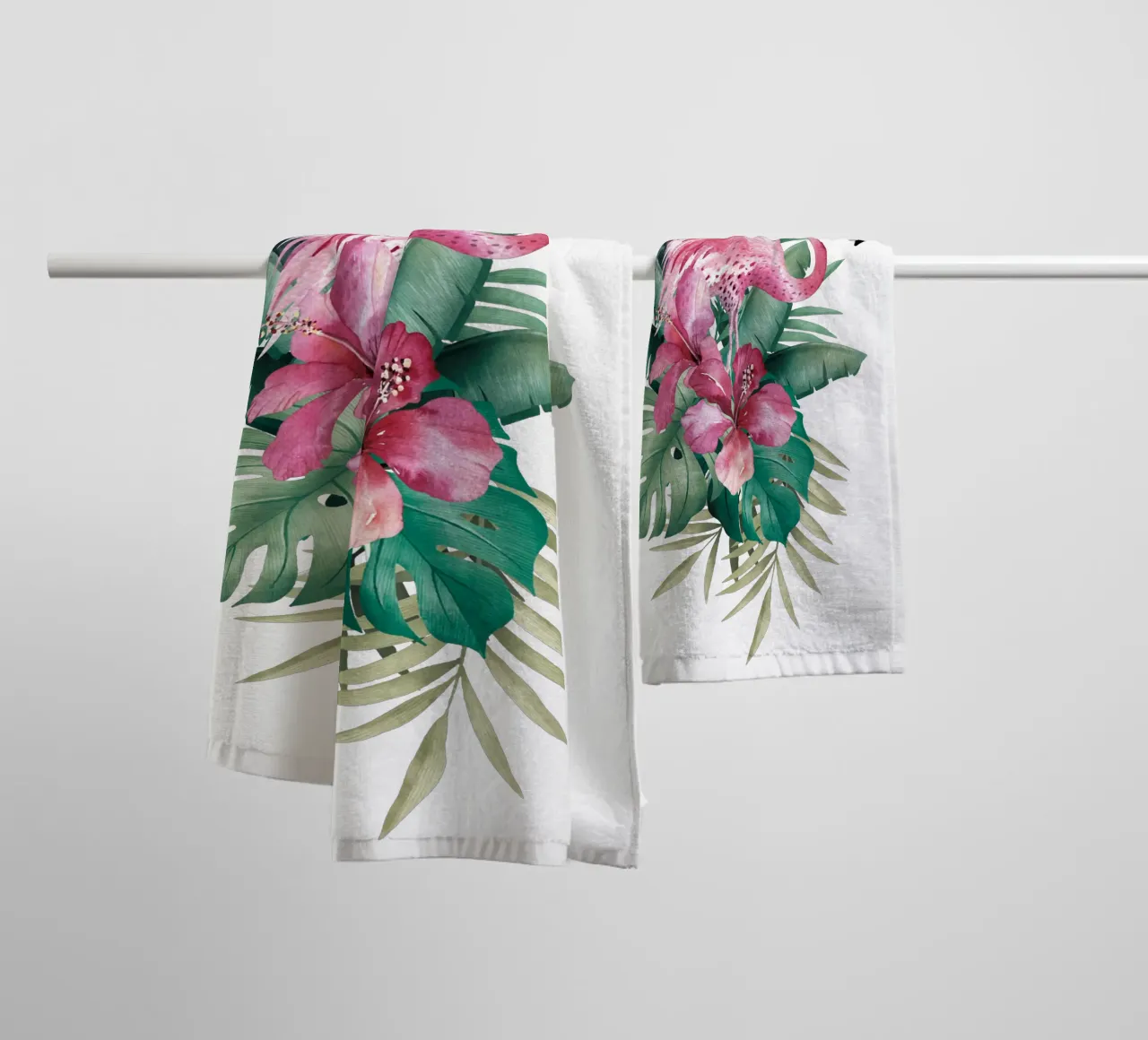 Tropical Flamingo Summer Vibes towel by Andrea Haase Vintage World