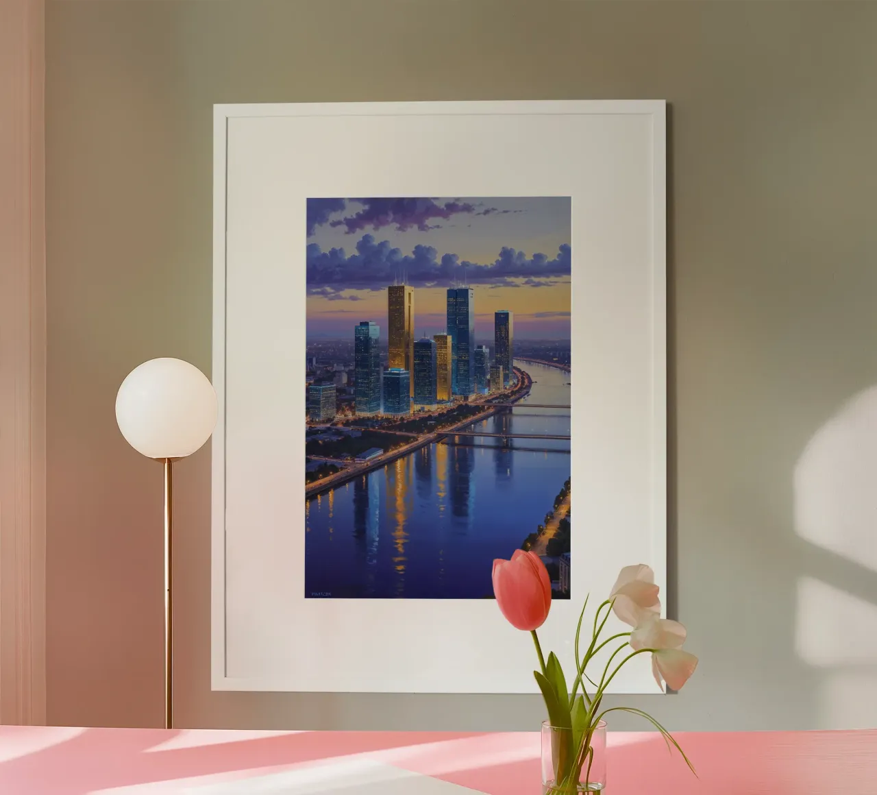 Kyiv Skyline's Mirror Reflection poster da AlbertKlee