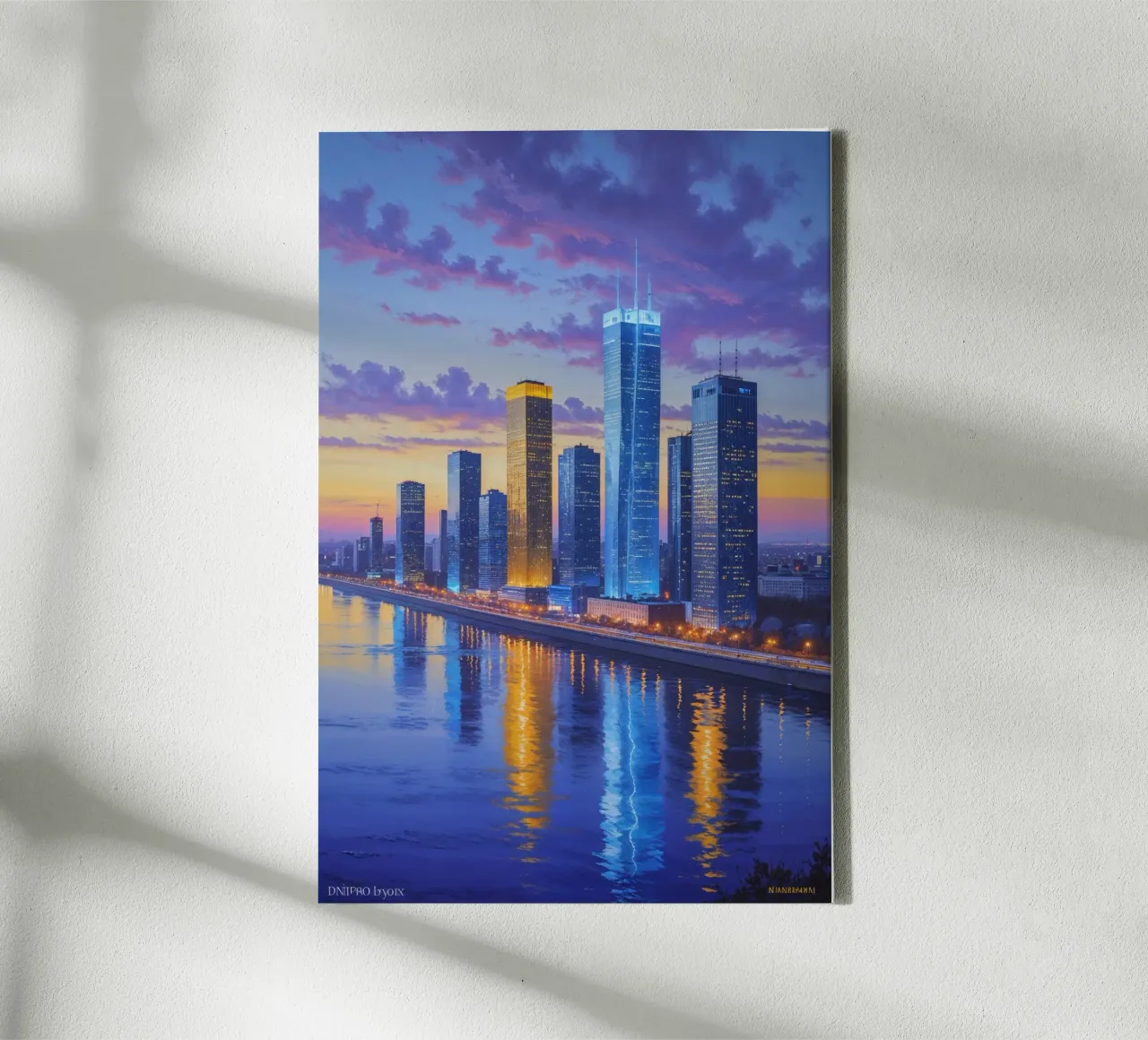 Sunset Serenity in Kyiv's Skyline tela con Cornice a cassetta da AlbertKlee