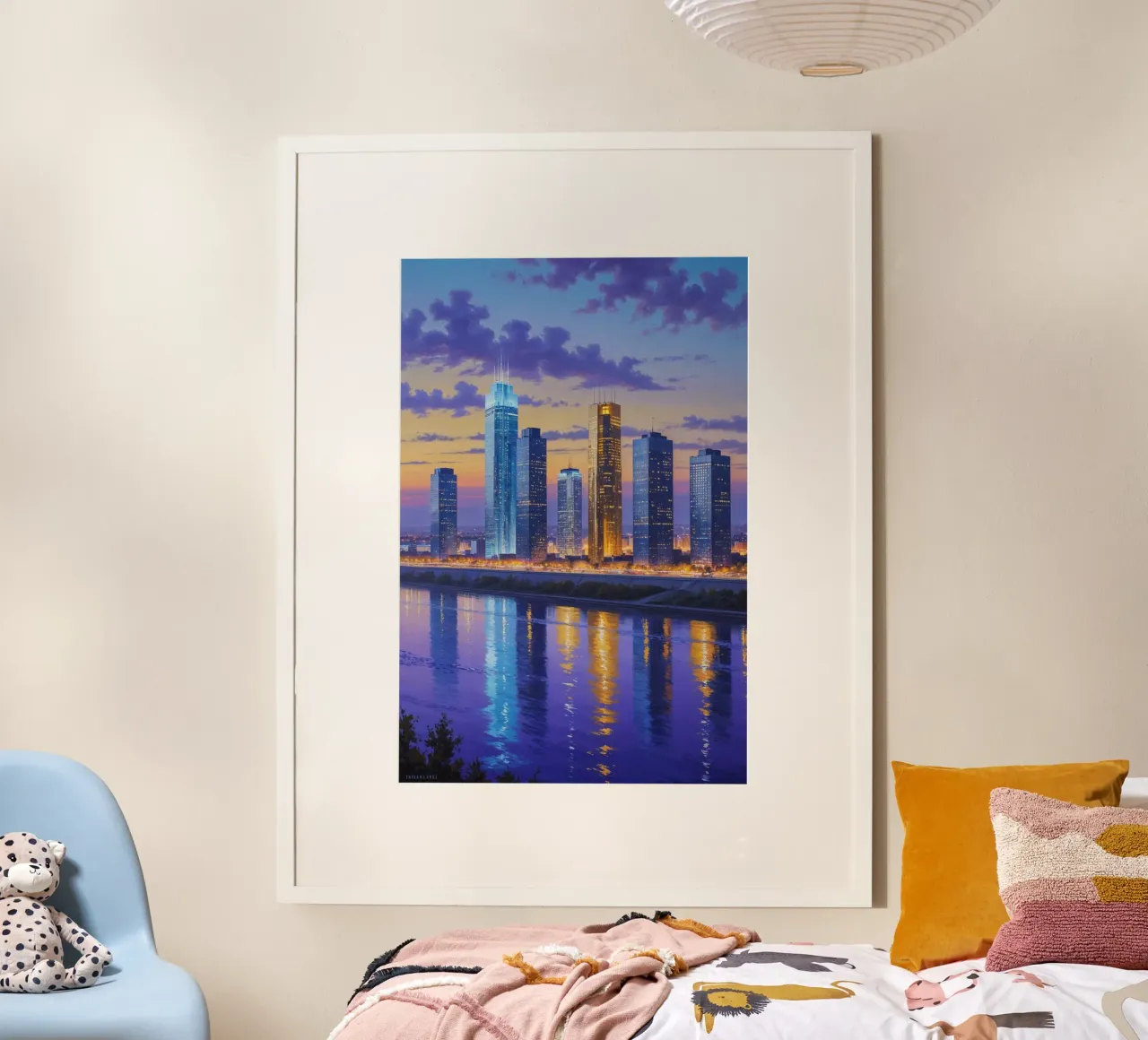 Kyiv's Modern Skyline in Golden Hour poster da AlbertKlee