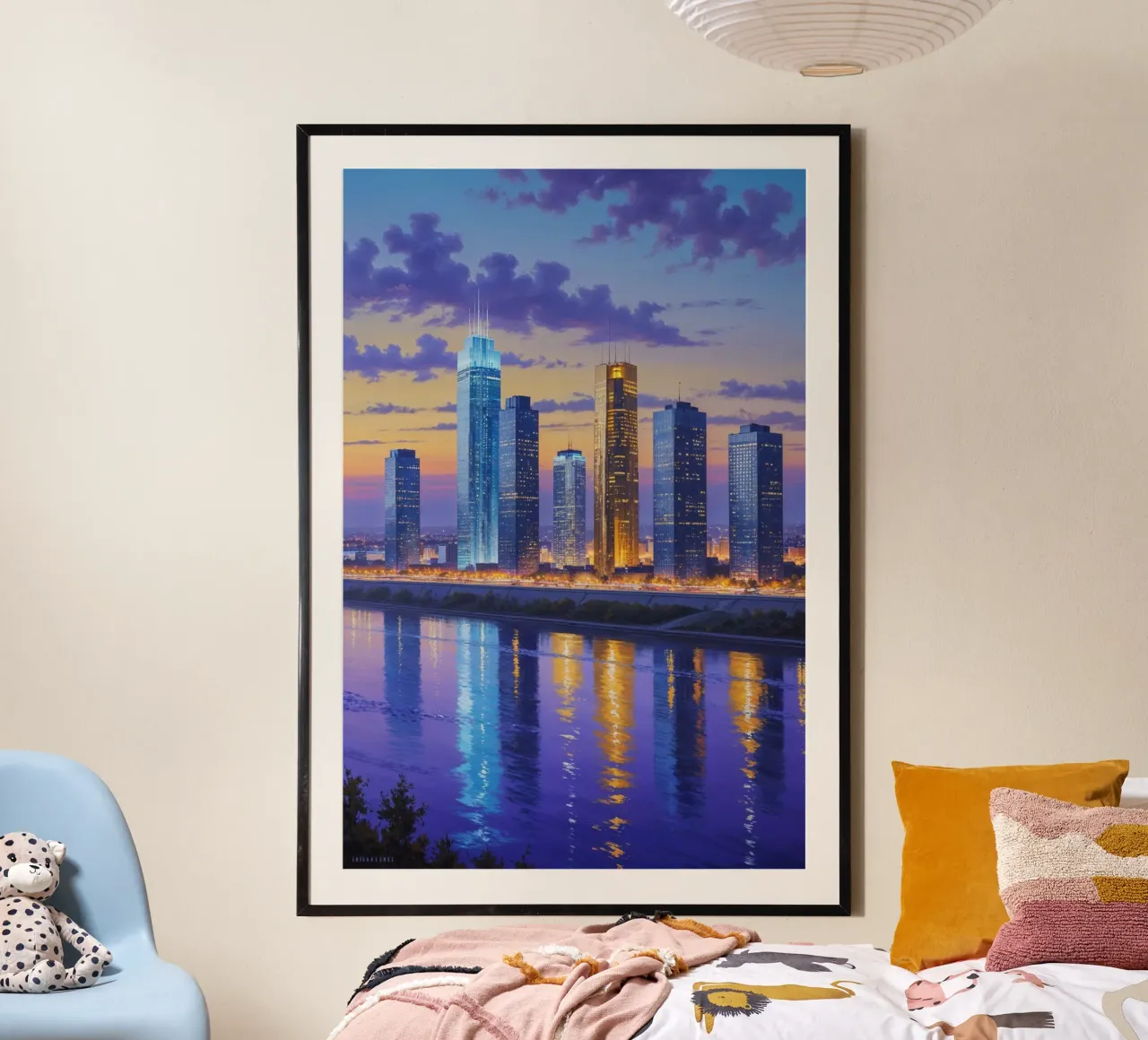 Kyiv's Modern Skyline in Golden Hour poster da AlbertKlee
