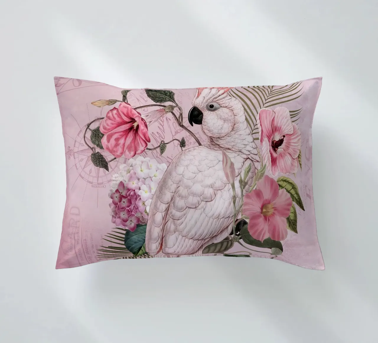 Nostalgia del cacatua floreale cuscino da Andrea Haase Vintage World