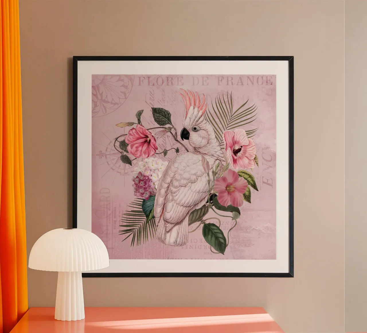 Nostalgia del cacatua floreale carta hahnemühle da Andrea Haase Vintage World