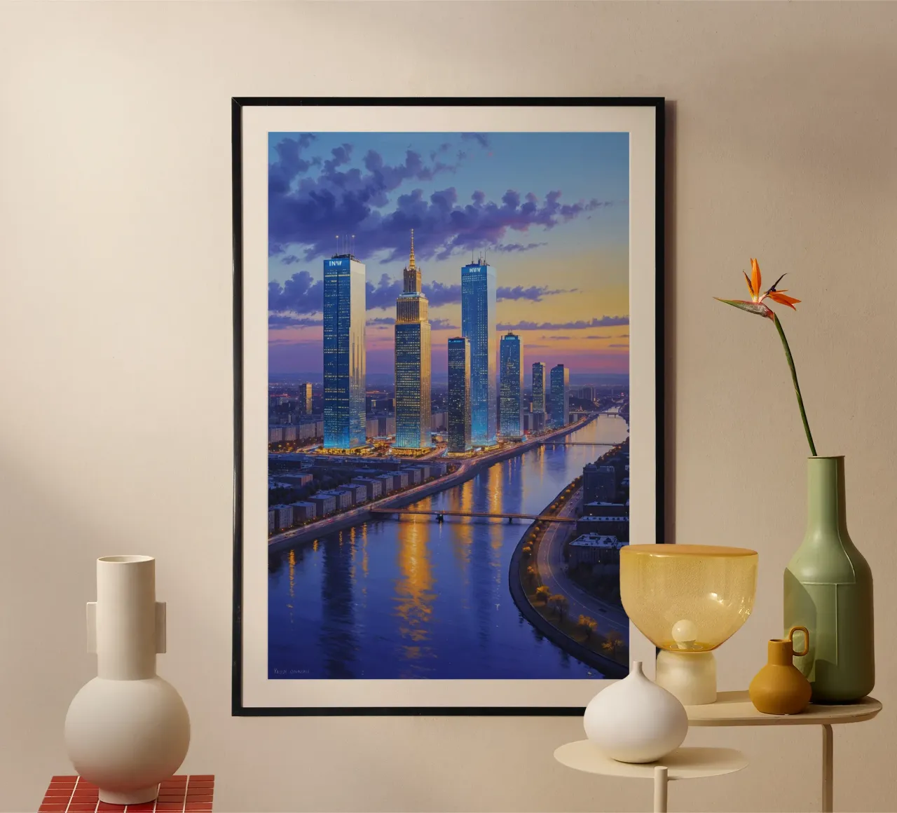Kyiv's Modern Skyline at Twilight poster da AlbertKlee
