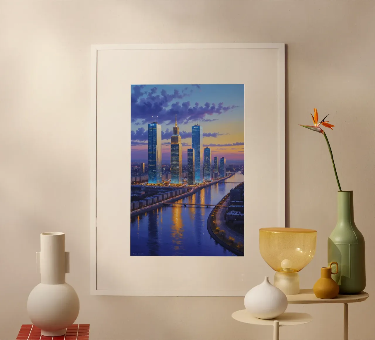 Kyiv's Modern Skyline at Twilight poster da AlbertKlee