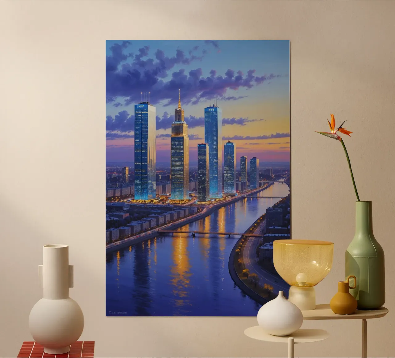 Kyiv's Modern Skyline at Twilight poster da AlbertKlee