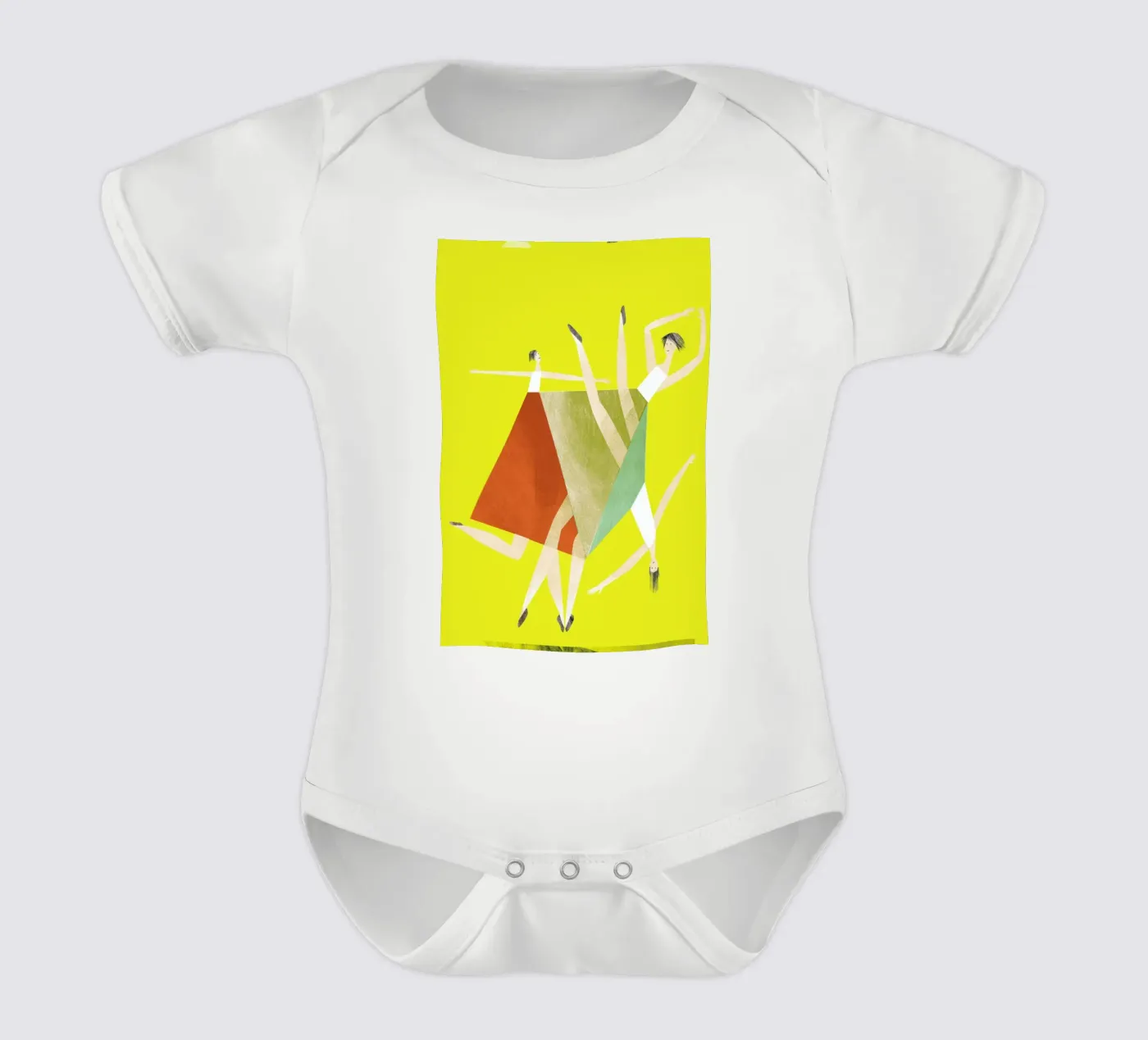 Dancing Yellow body neonato maniche corte da Monika Aichele