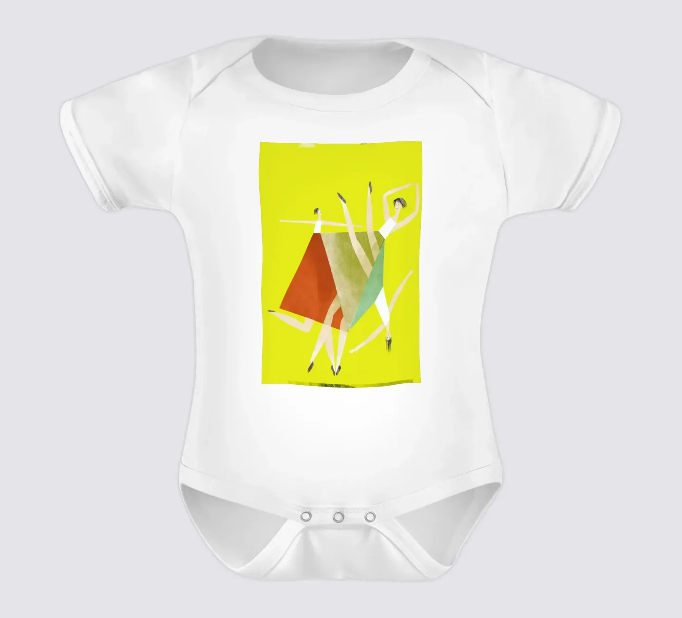 Dancing Yellow body neonato maniche corte da Monika Aichele