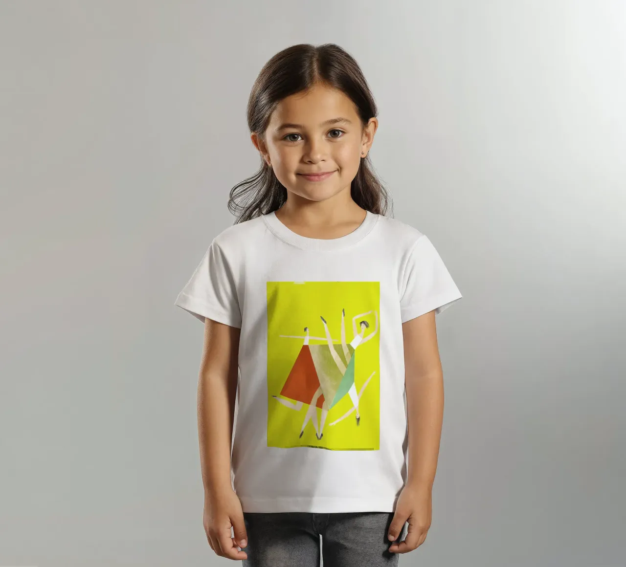 Dancing Yellow kinder t-shirt van Monika Aichele