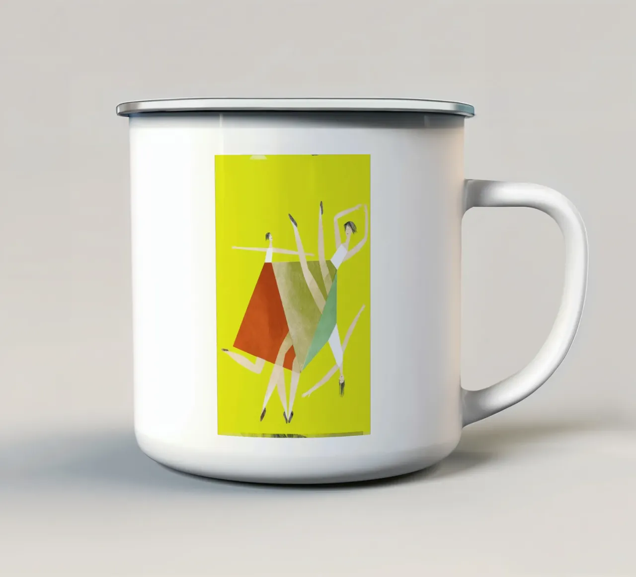 Dancing Yellow tazza in smalto da Monika Aichele