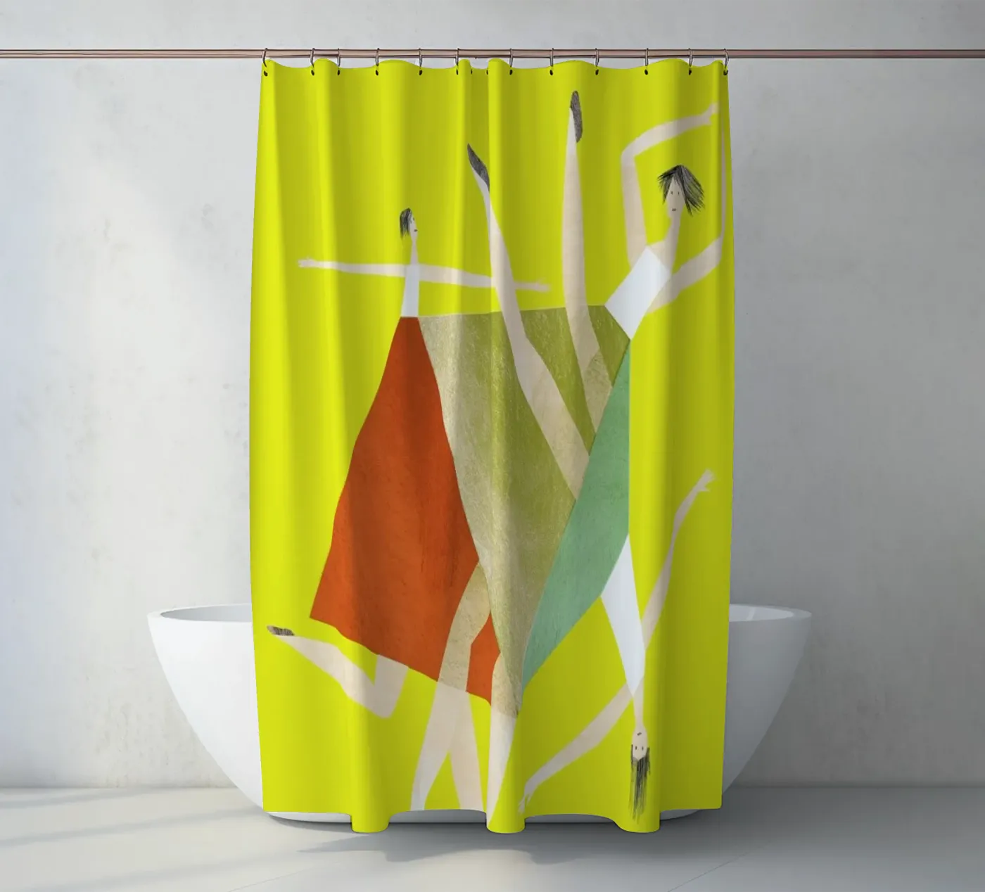 Dancing Yellow Duschvorhang von Monika Aichele