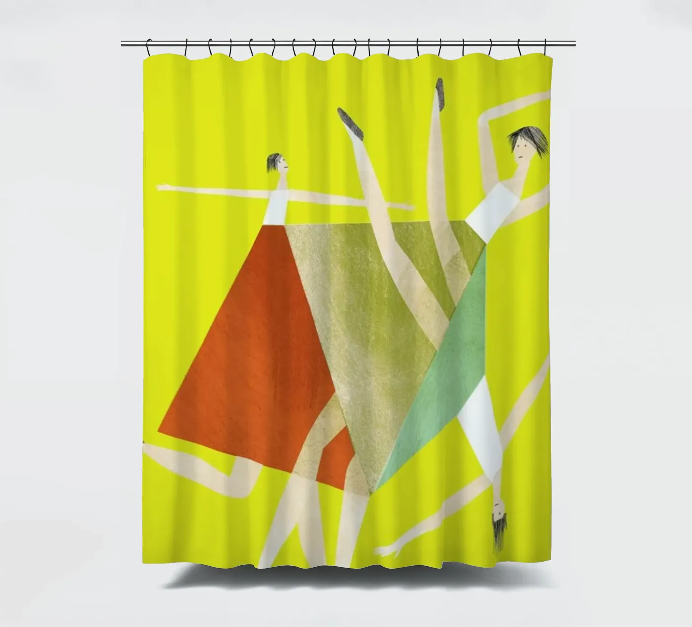 Dancing Yellow Duschvorhang von Monika Aichele