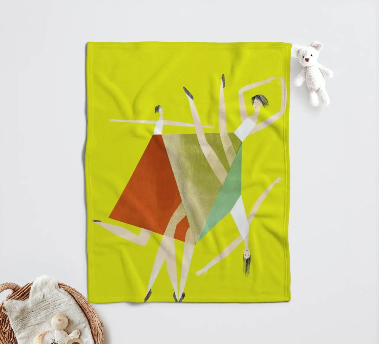 Dancing Yellow Fleecedecke von Monika Aichele