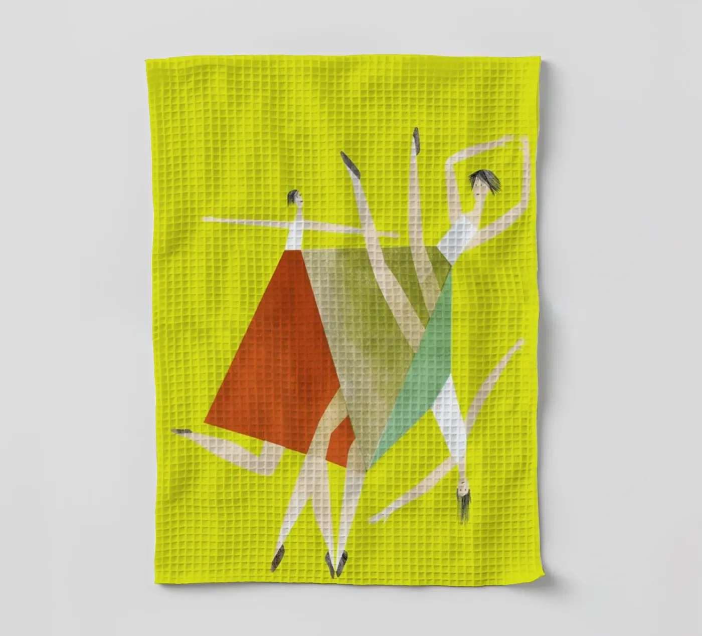 Dancing Yellow theedoek van Monika Aichele