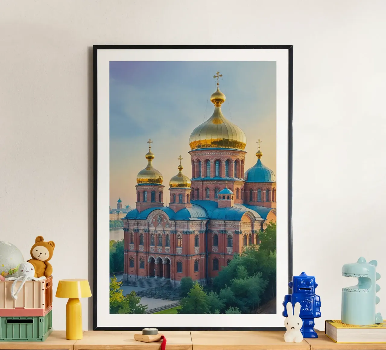Majestic Golden Domes of Kyiv poster con telaio in plastica da AlbertKlee