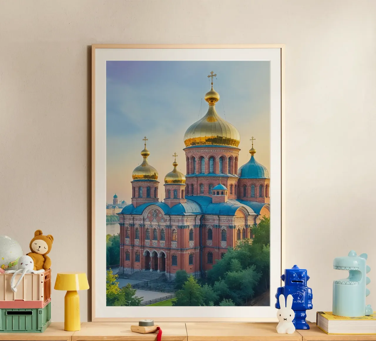 Majestic Golden Domes of Kyiv poster con telaio in plastica da AlbertKlee