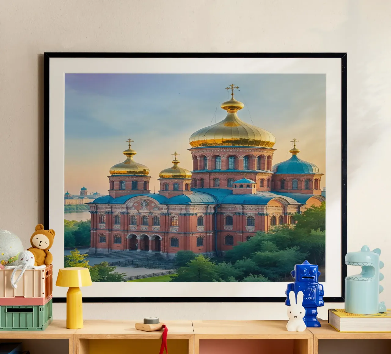 Majestic Golden Domes of Kyiv poster con telaio in plastica da AlbertKlee
