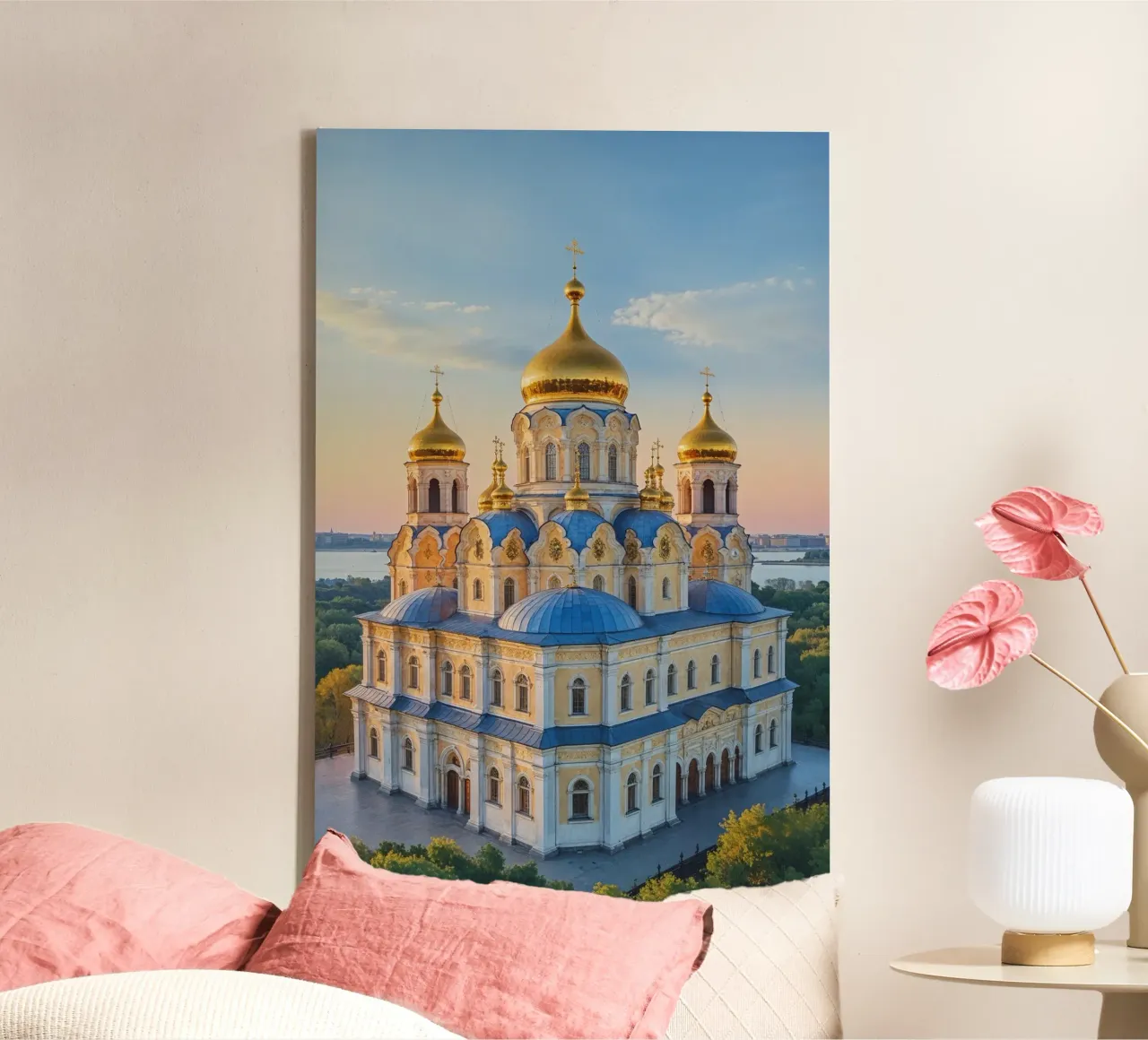 Kyiv’s Enchanting Cathedral at Sunset tela con Cornice a cassetta da AlbertKlee