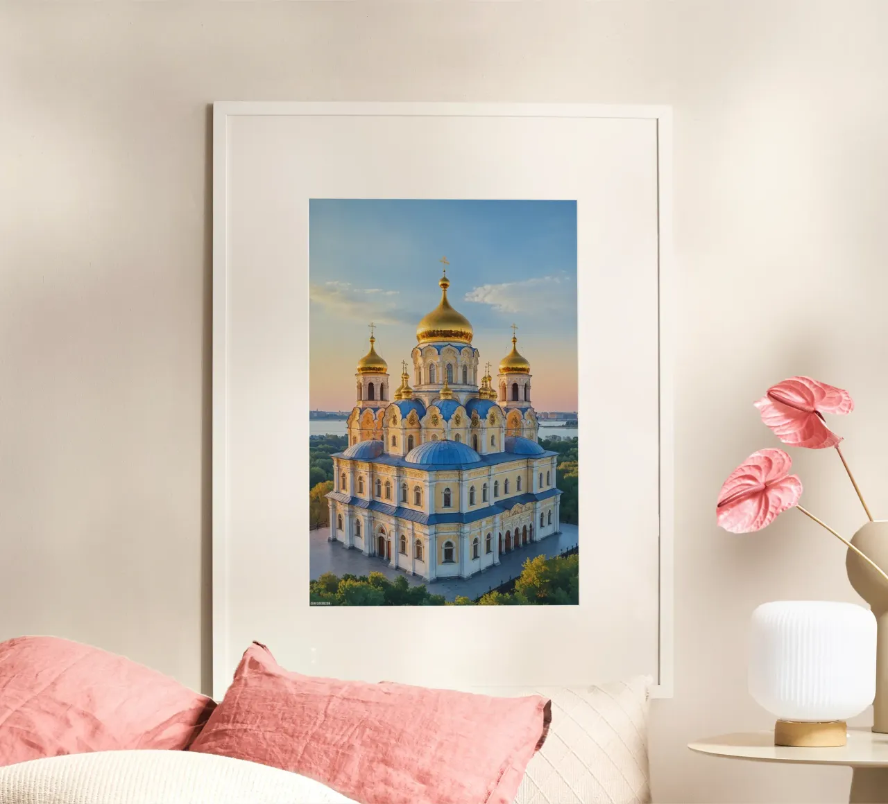 Kyiv’s Enchanting Cathedral at Sunset poster da AlbertKlee