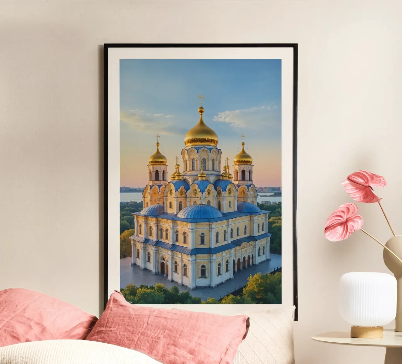 Kyiv’s Enchanting Cathedral at Sunset poster da AlbertKlee