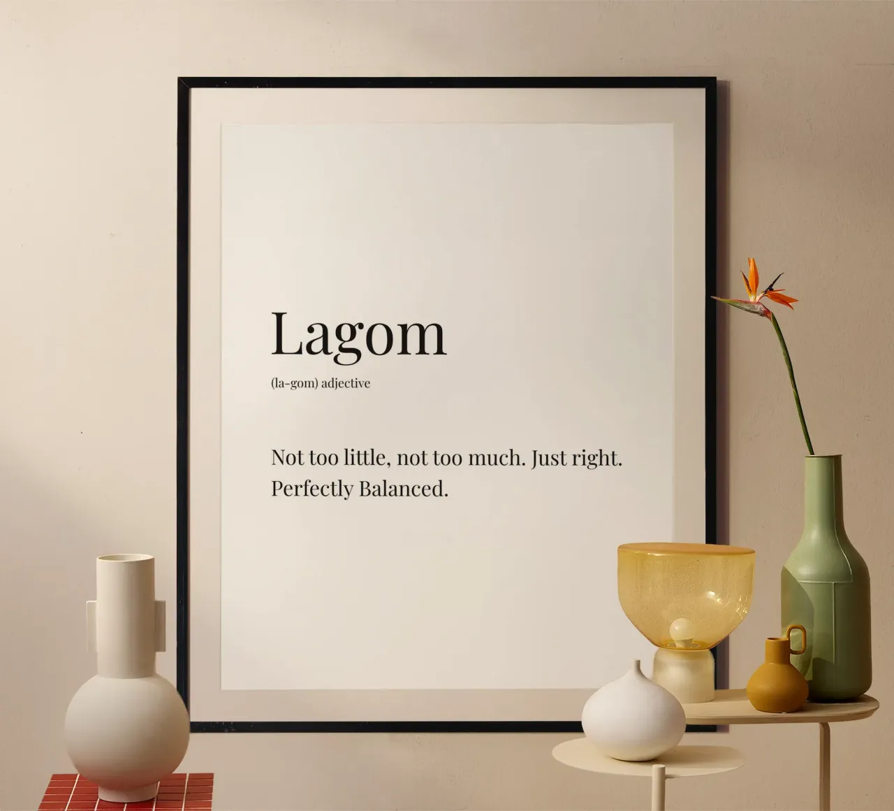 Definizione appropriata poster con telaio in legno da Paigaam Studio