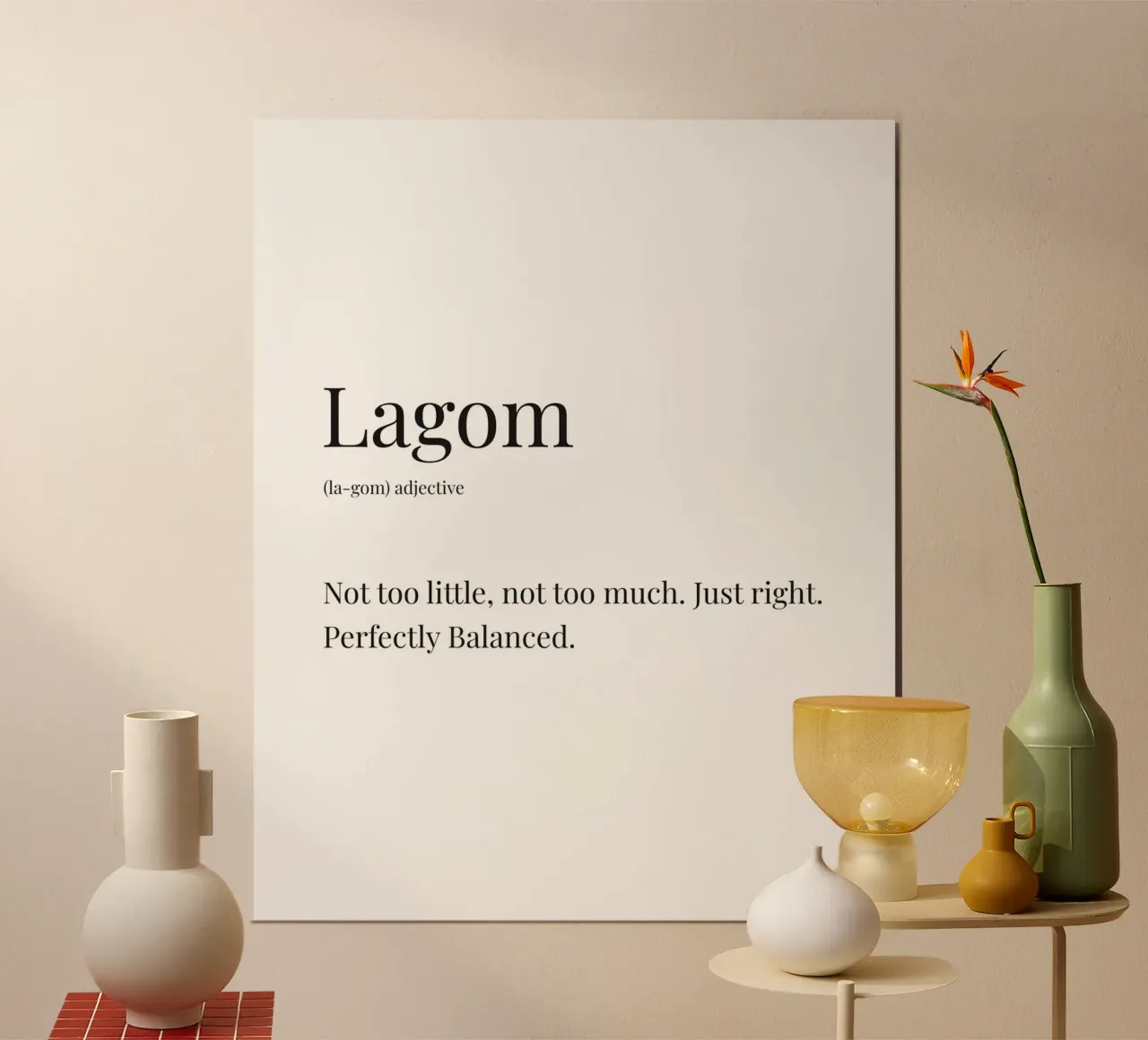 Definizione appropriata poster con telaio in legno da Paigaam Studio