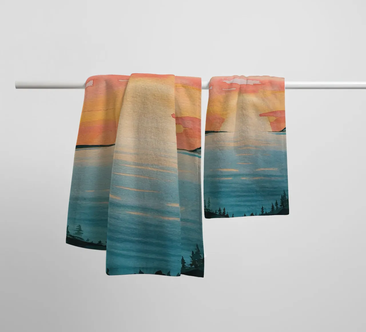 Tramonto in spiaggia asciugamano da bagno da logic