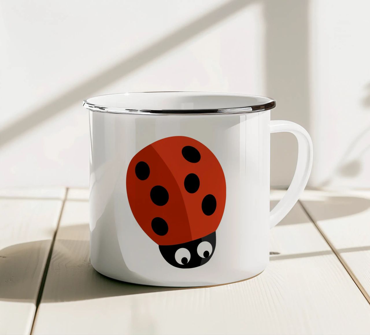 Coccinella tazza in smalto da C.WILL