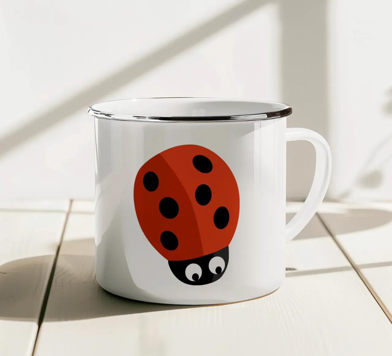 Coccinella tazza in smalto da C.WILL