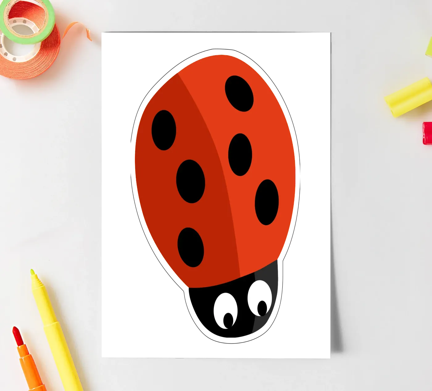 Lieveheersbeestje stickervel van C.WILL
