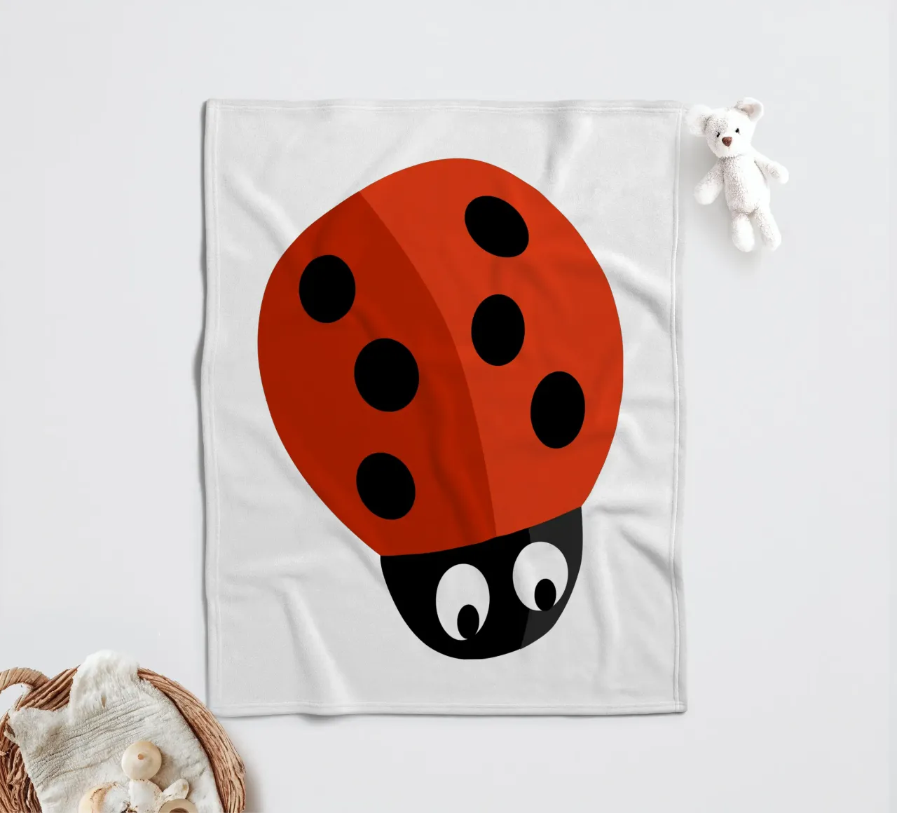 Ladybug fleece blanket by C.WILL