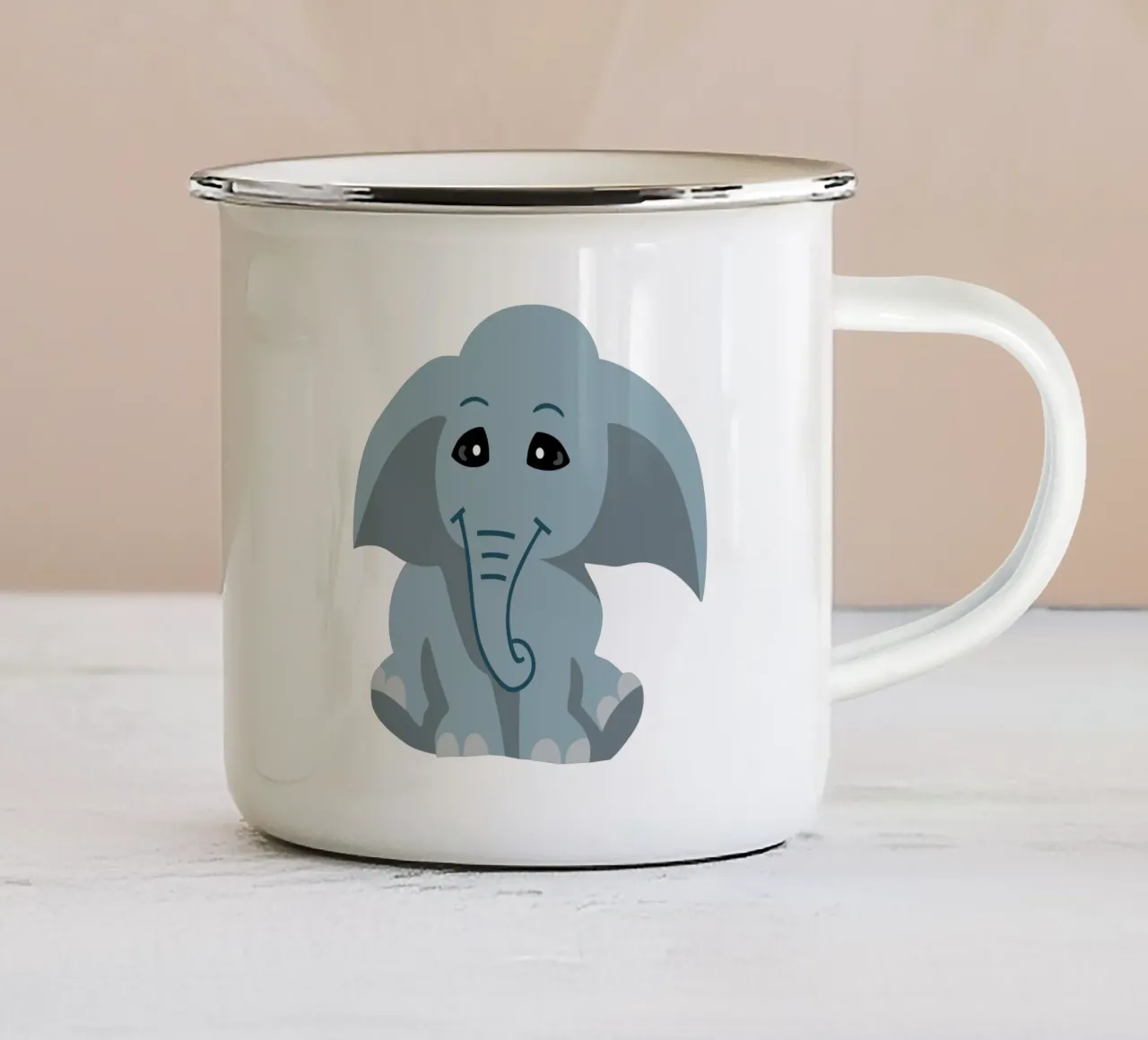 Elefante tazza in smalto da C.WILL
