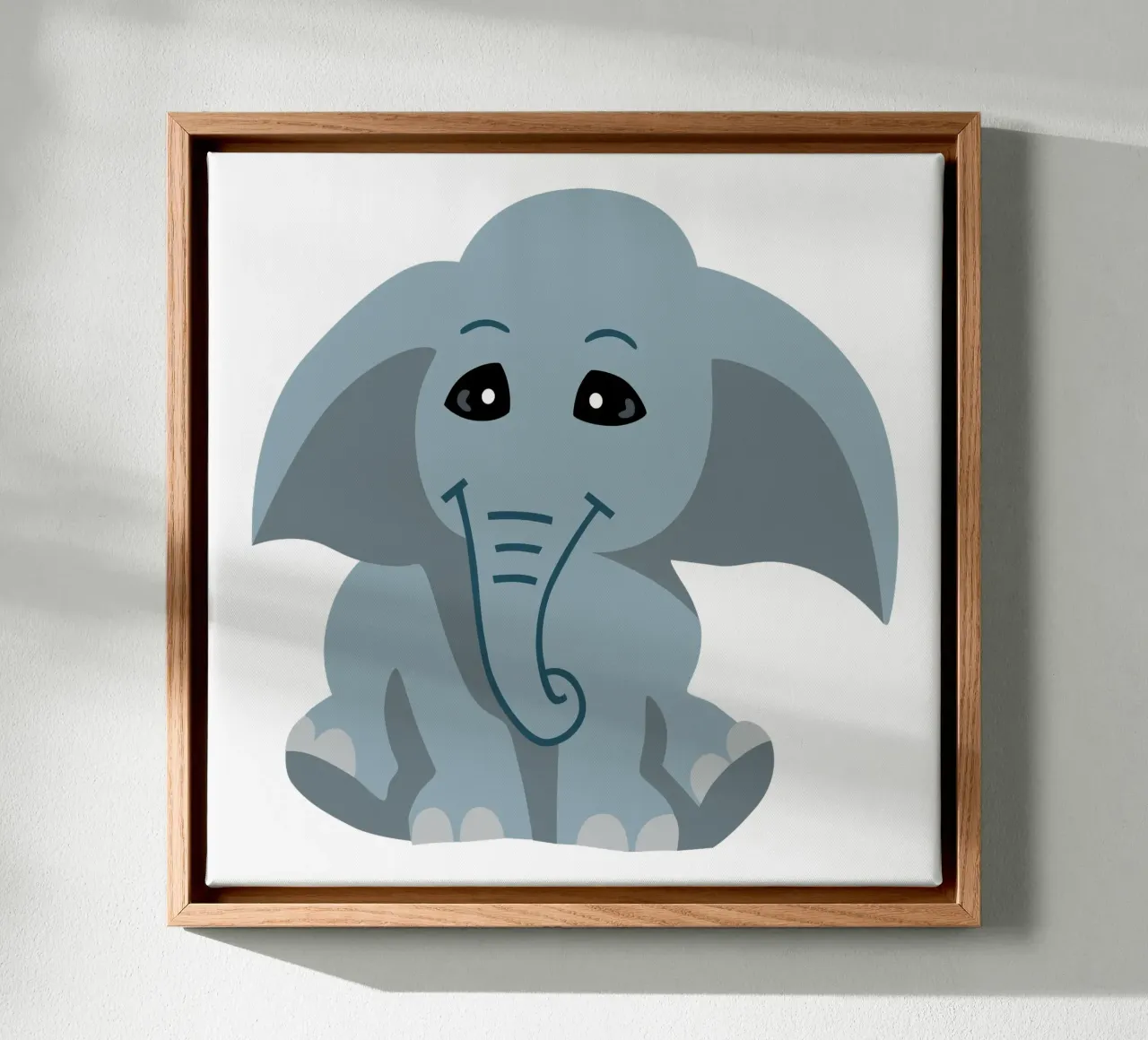 Olifant canvas met Baklijst van C.WILL