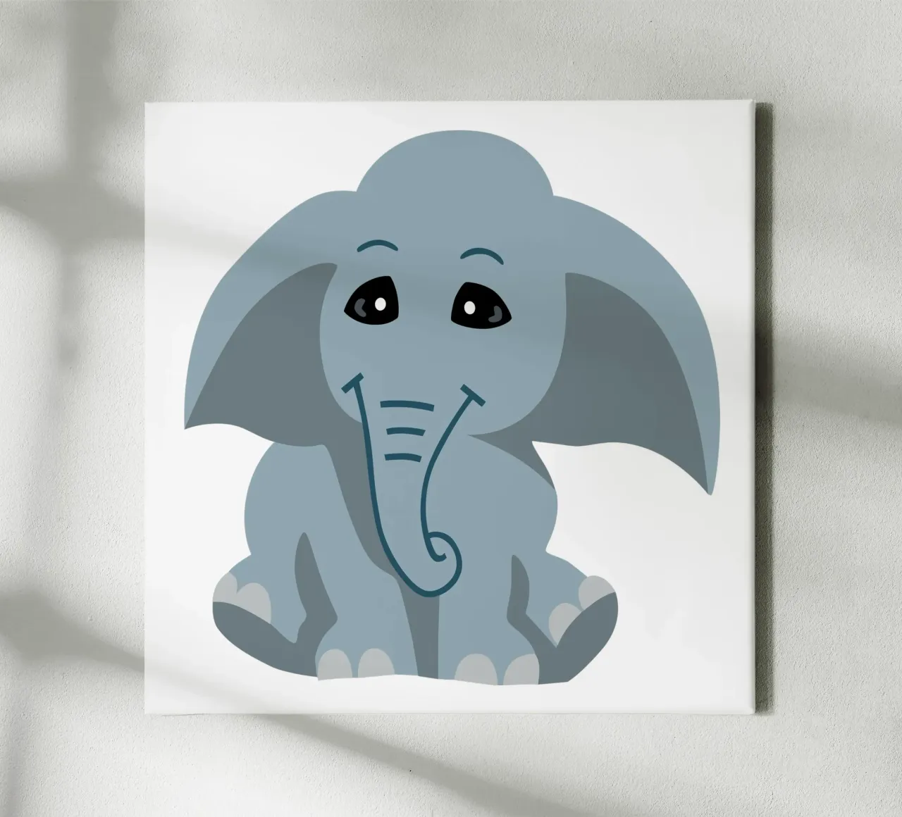Olifant canvas met Baklijst van C.WILL