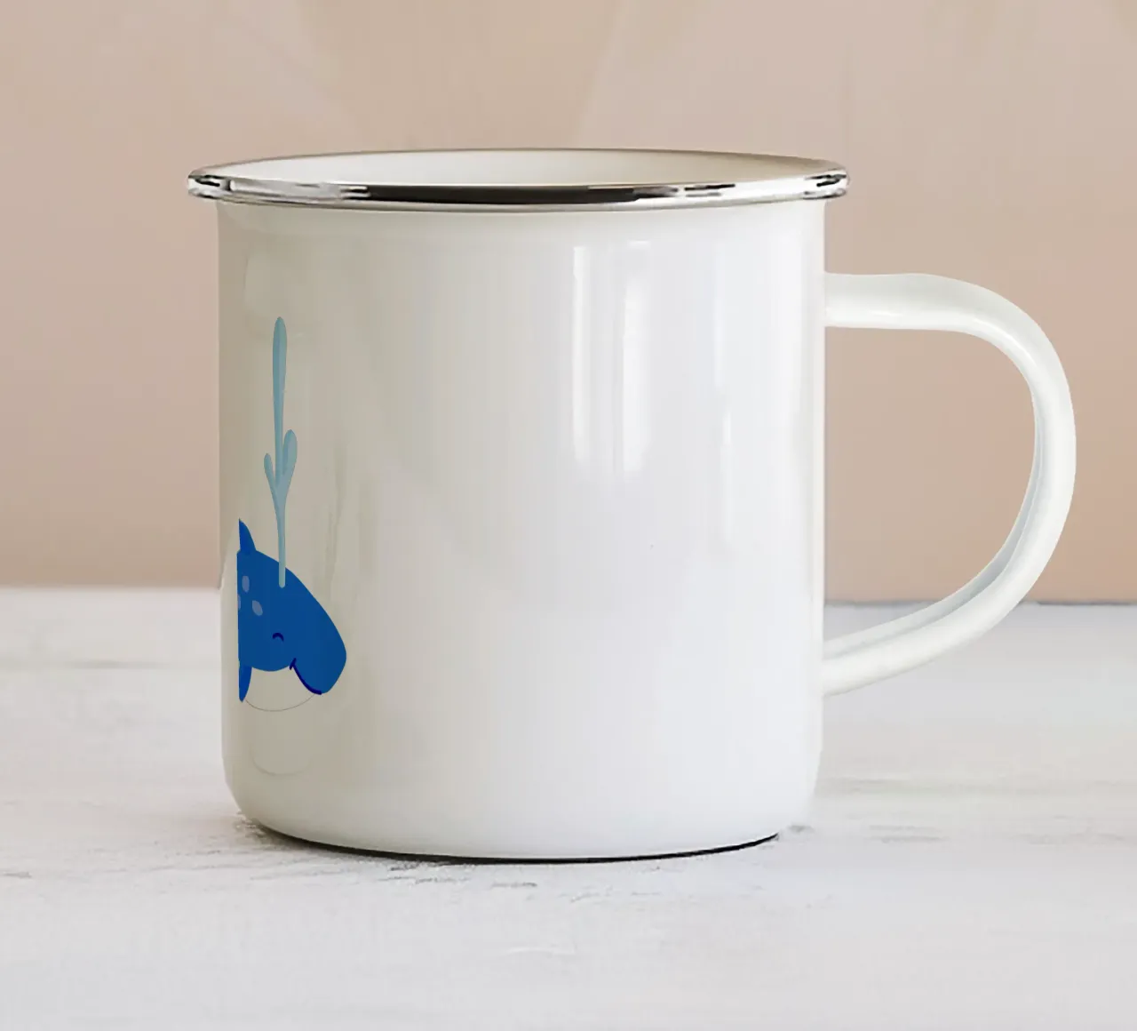 Balena tazza in smalto da C.WILL