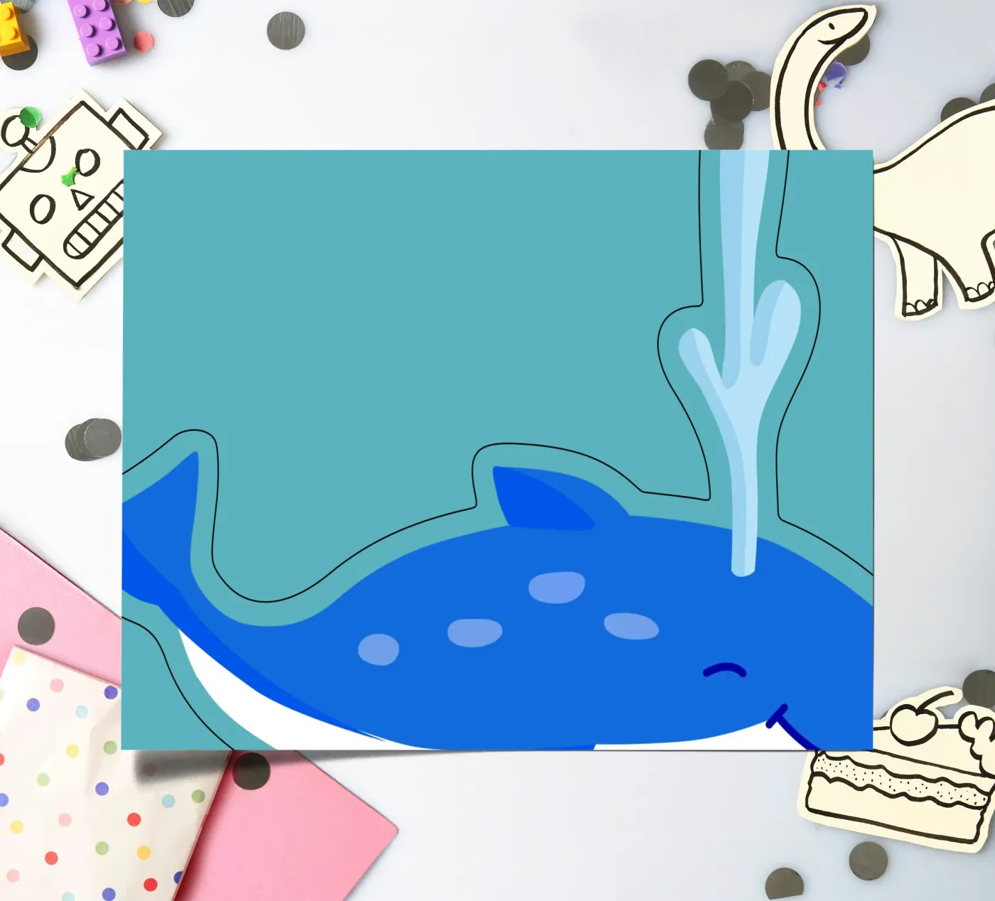 Whale sticker sheet by C.WILL