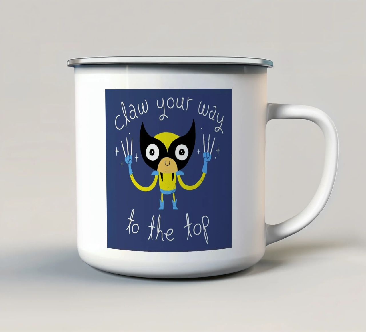 Claw Your Way to the Top enamel mug by DinoMike