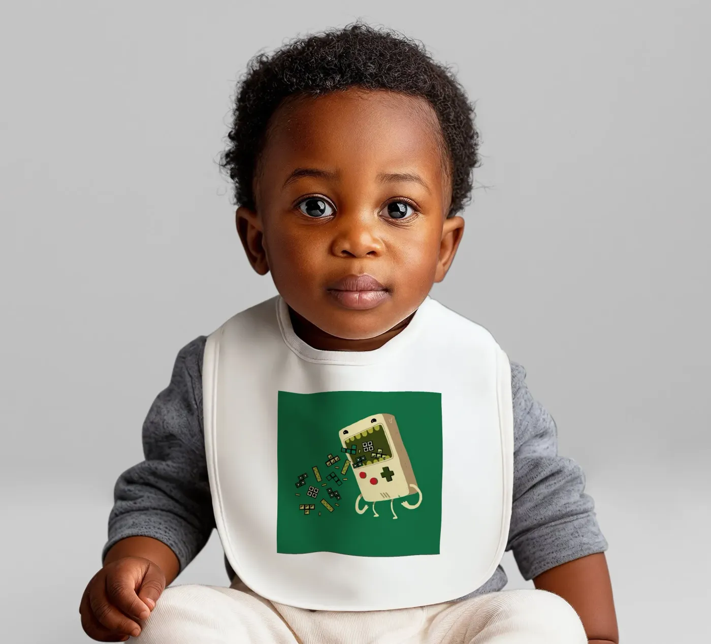 Pixel Puke baby slabbetje van DinoMike