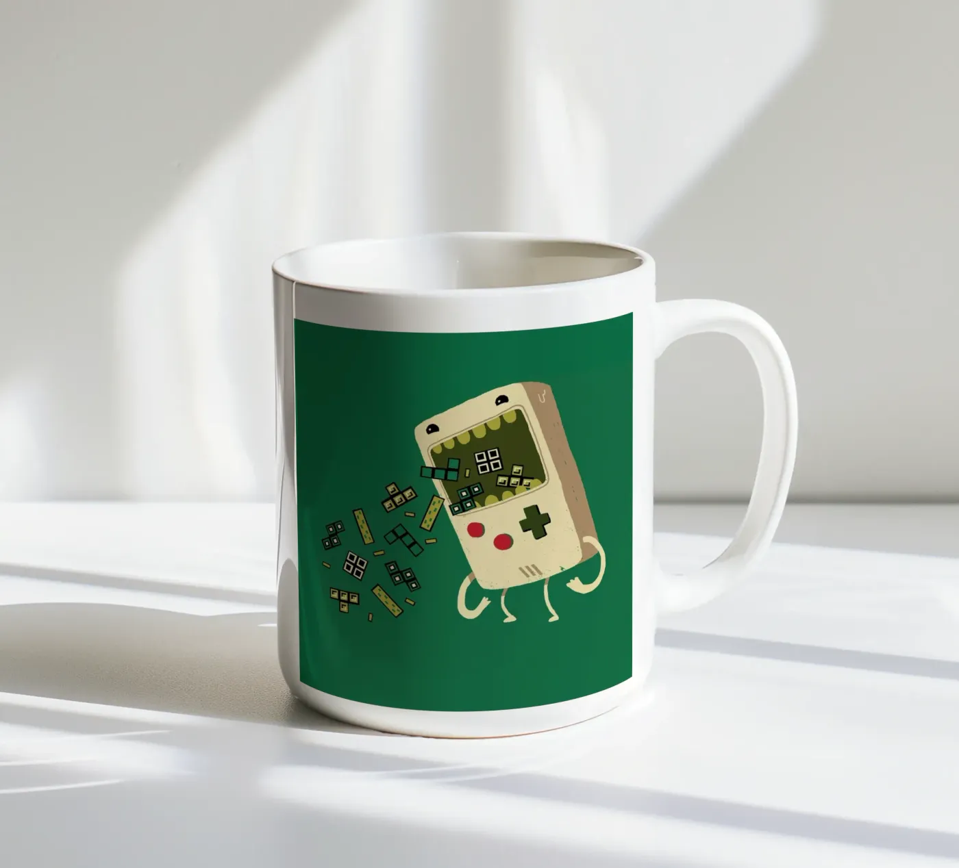 Pixel Puke ceramic mug by DinoMike