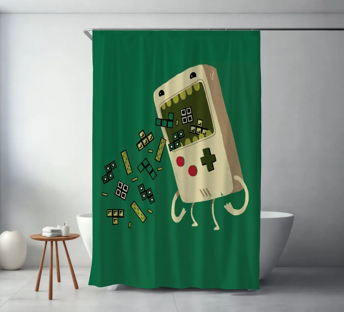 Pixel Puke douchegordijn van DinoMike
