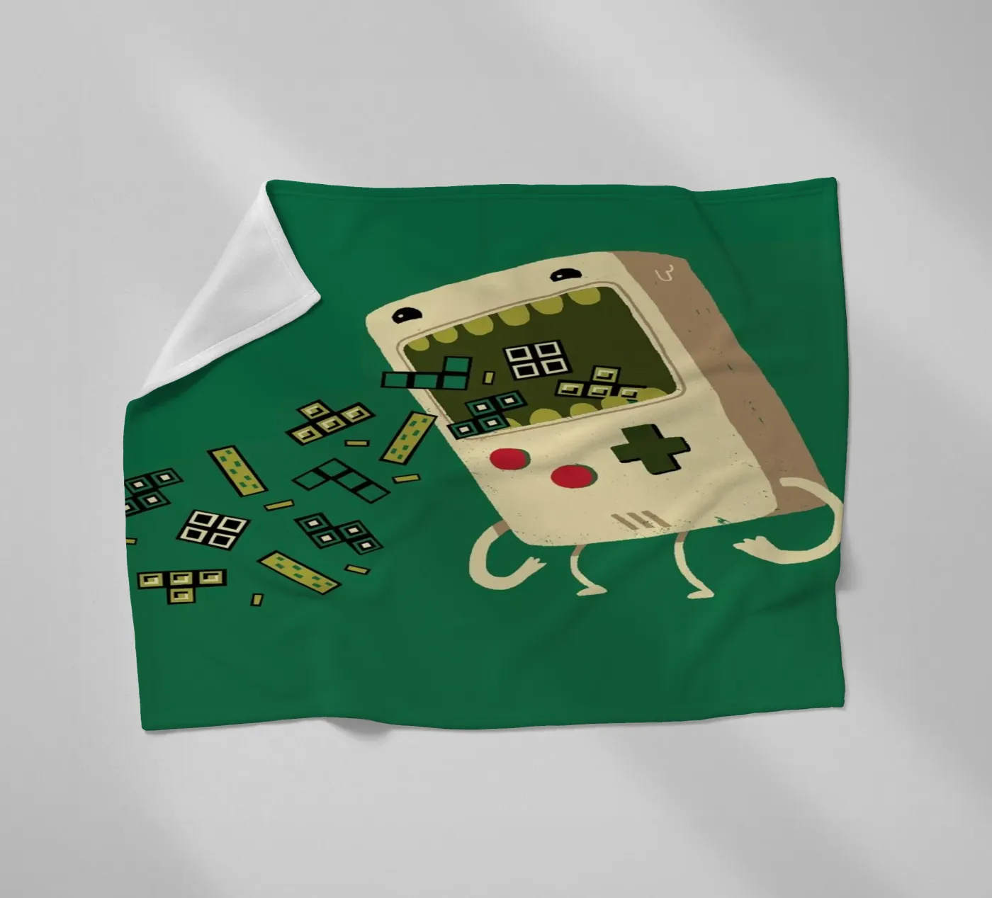 Pixel Puke fleece blanket by DinoMike