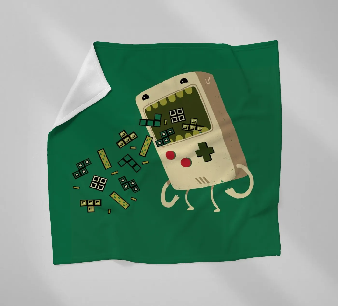 Pixel Puke fleece blanket by DinoMike